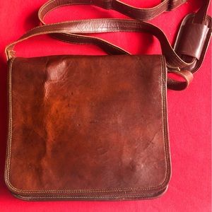 Vintage leather crossbody bag messanger